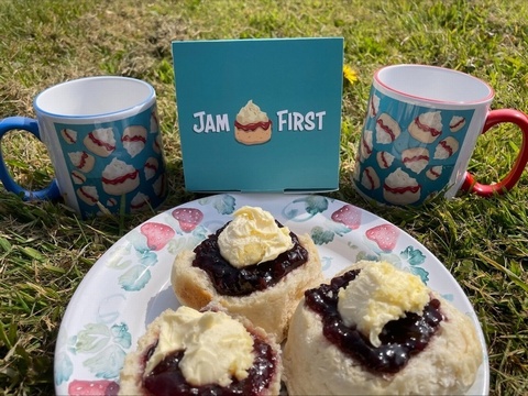 Jam First Ceramic Scone Mug